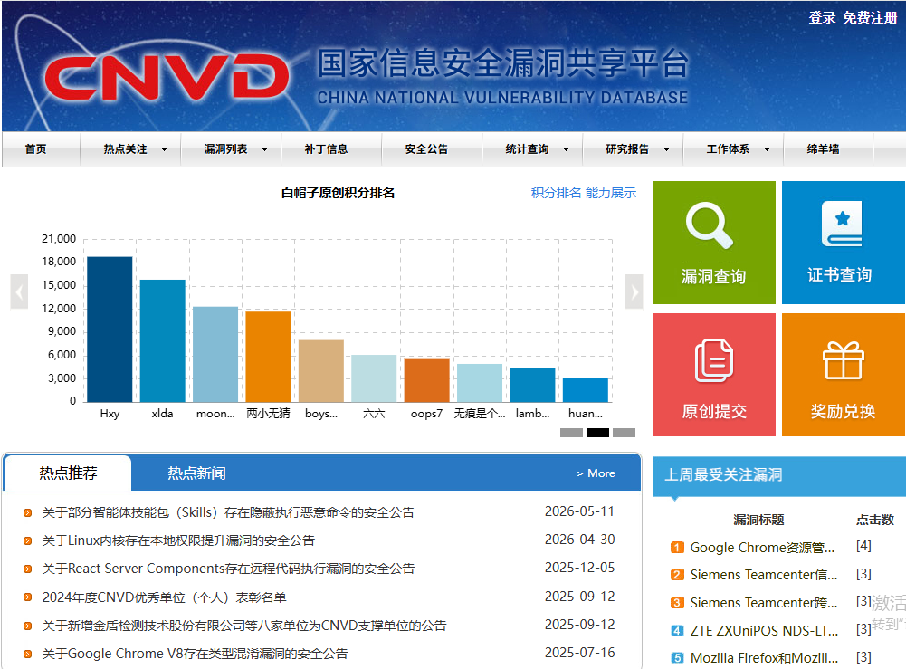国家信息安全漏洞库